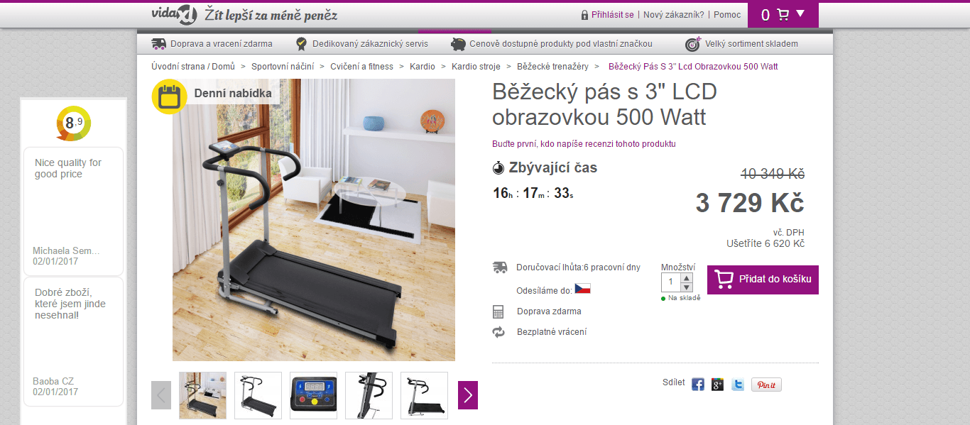 Běžecký pás s 3" LCD obrazovkou