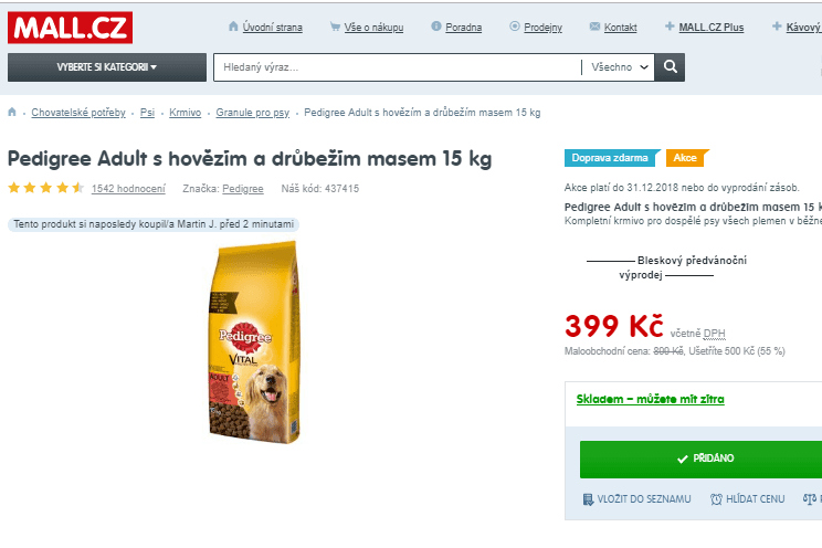 Granule Pedigree Adult 15 kg 