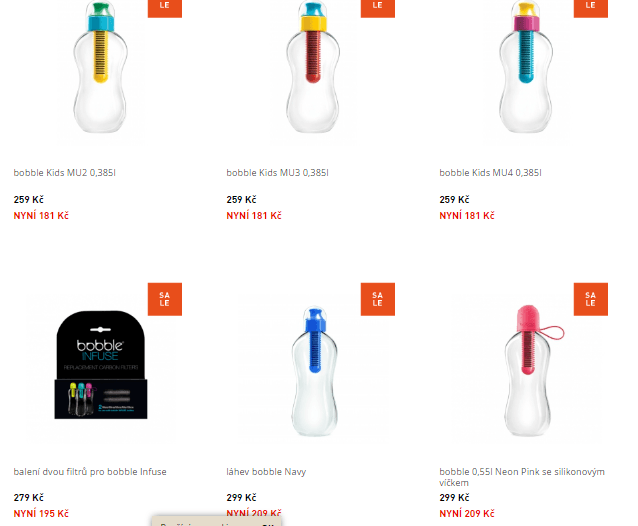 Sleva 30% na vše od značky Bobble