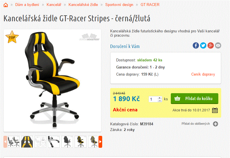 Kancelářská židle GT-Racer Stripes