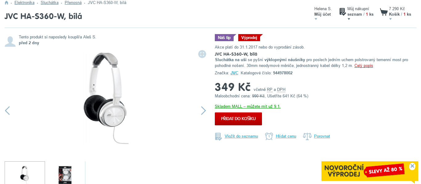 Sluchátka JVC HA-S360