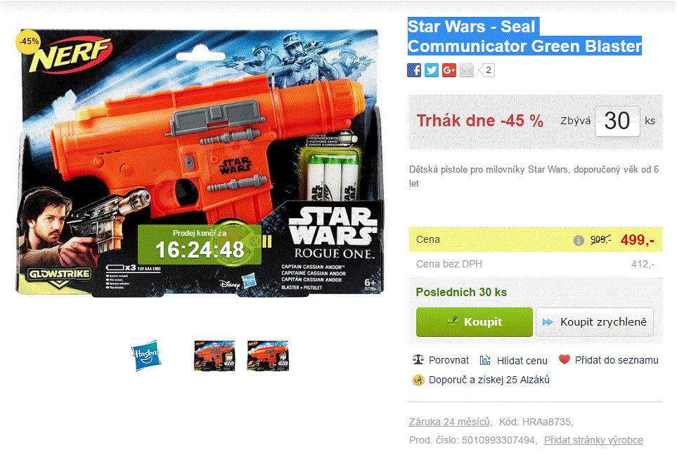 Dětská pistole Nerf Star Wars