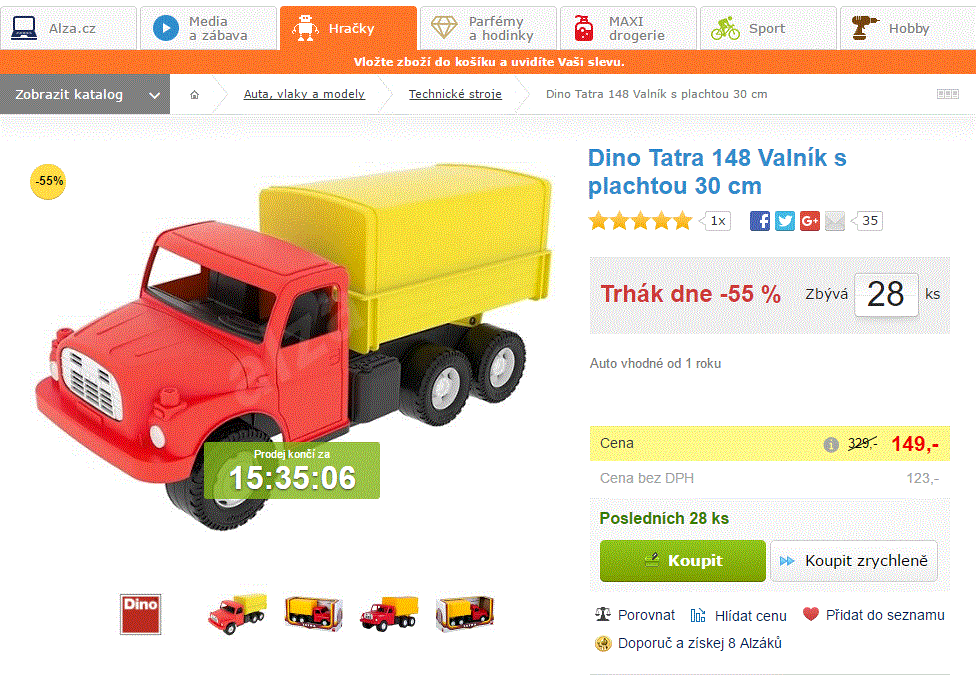 Tatra Valník s plachtou 30 cm