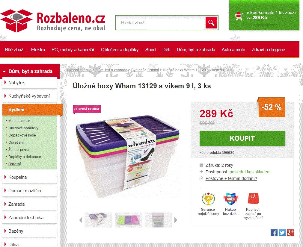 Úložné boxy Wham 9 l, 3ks