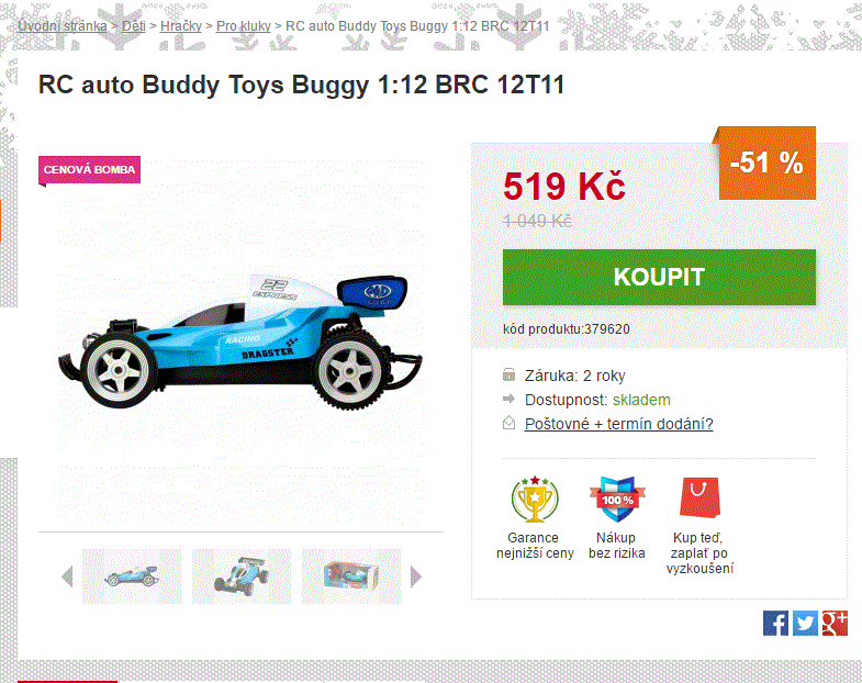 Terénní buggyna na dálkové ovládání