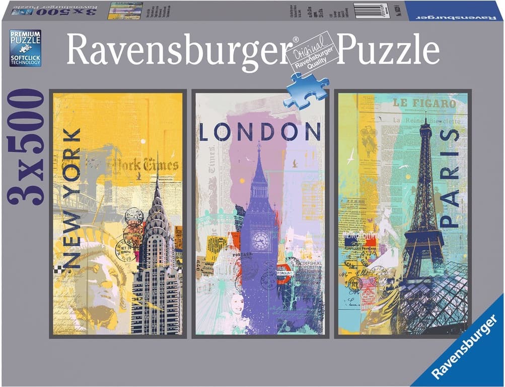 3x puzzle Ravenburger - á 500 dílků