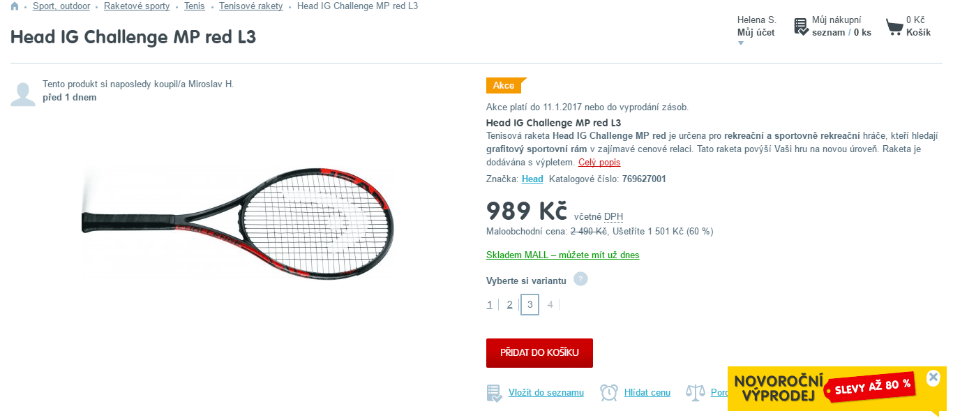 Raketa na tenis Head IG Challenge MP