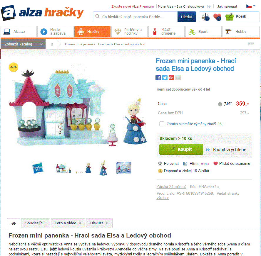 Ledové království - Hrací sada Elsa