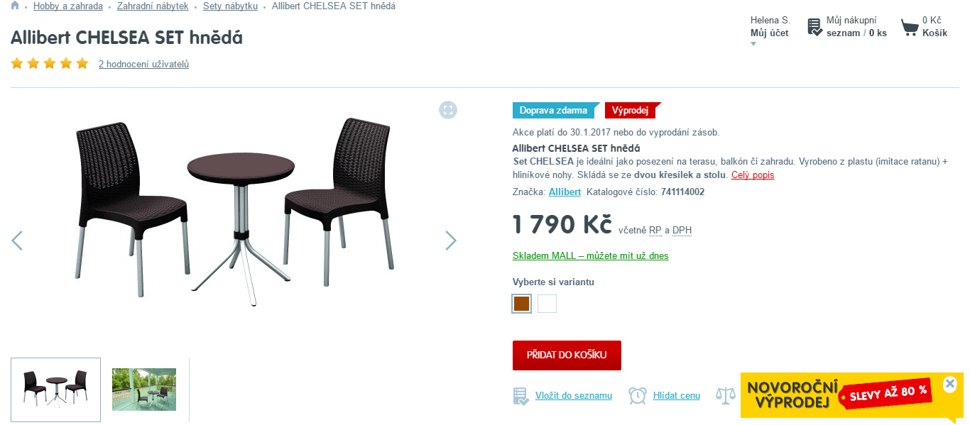 Set nábytku Chelsea, 2 varianty