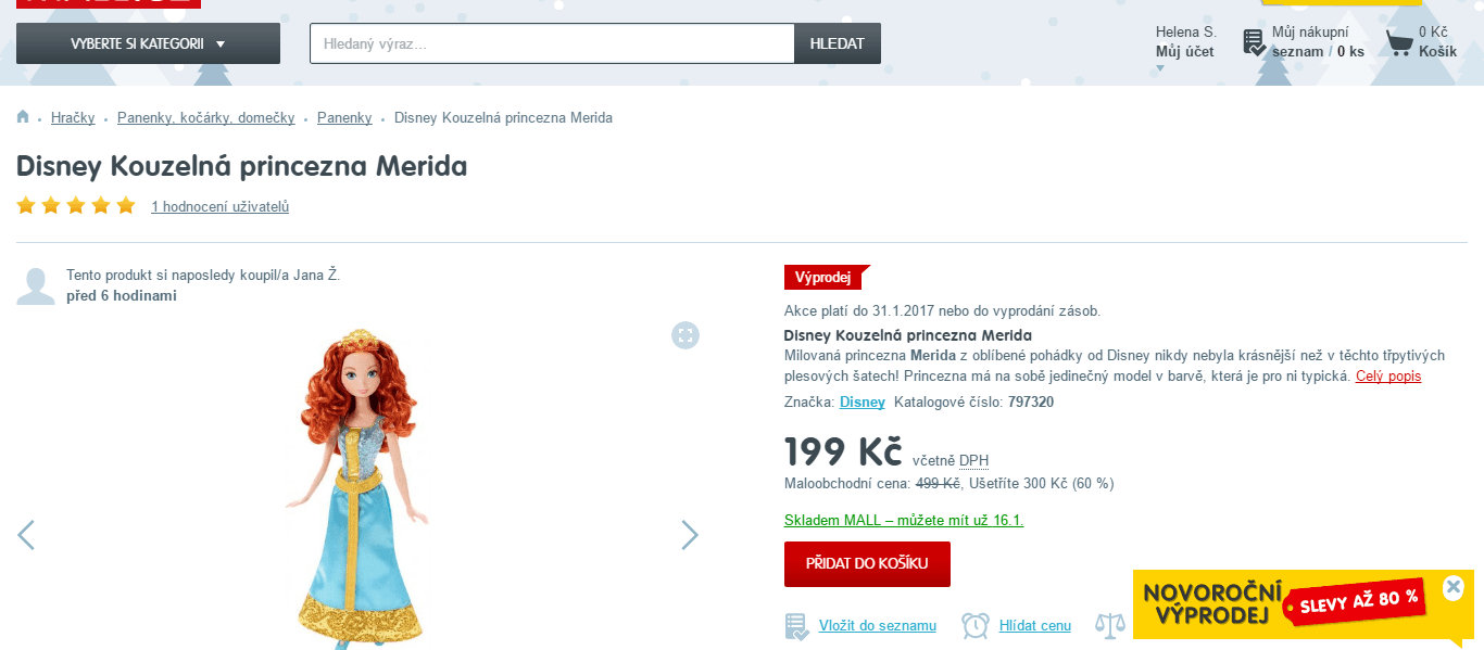 Mattel Disney Kouzelná princezna Merida