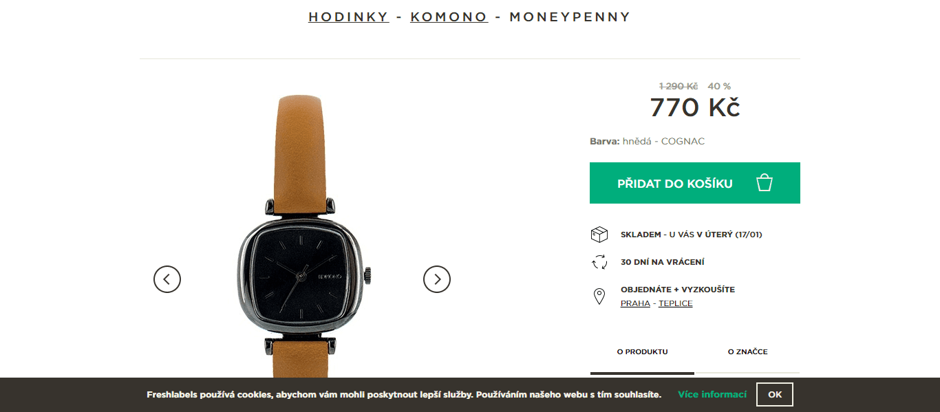 Dámské hodinky Komono Moneypenny cognac