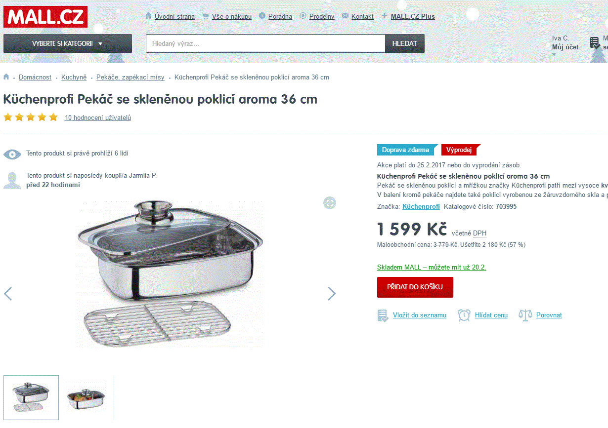 Nerez multifunkční pekáč 36 cm, Prato