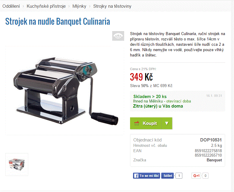 Strojek na nudle Banquet Culinaria