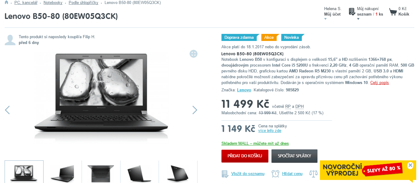 Lenovo, i5, 2,7GHz, 4GB RAM, 2GB grafika