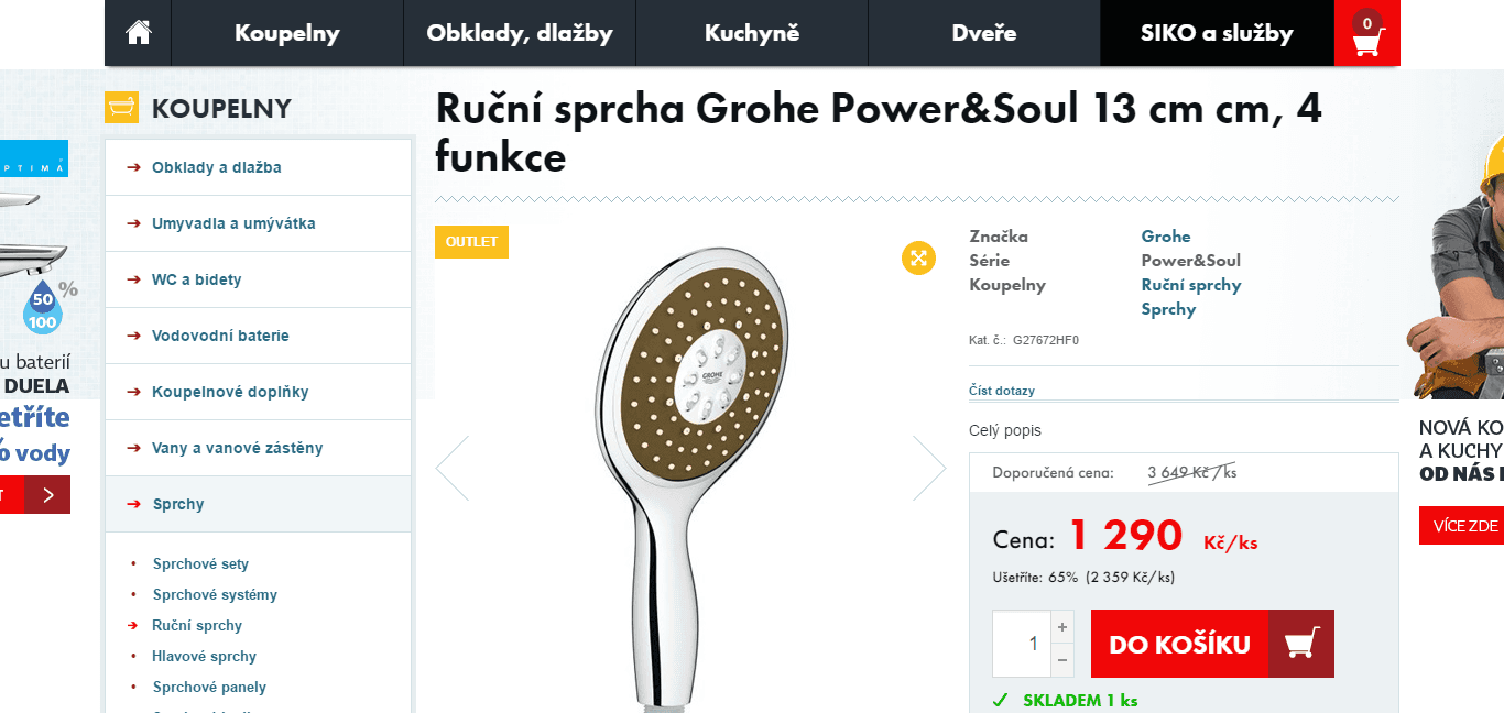 Ruční sprcha Grohe Power&Soul