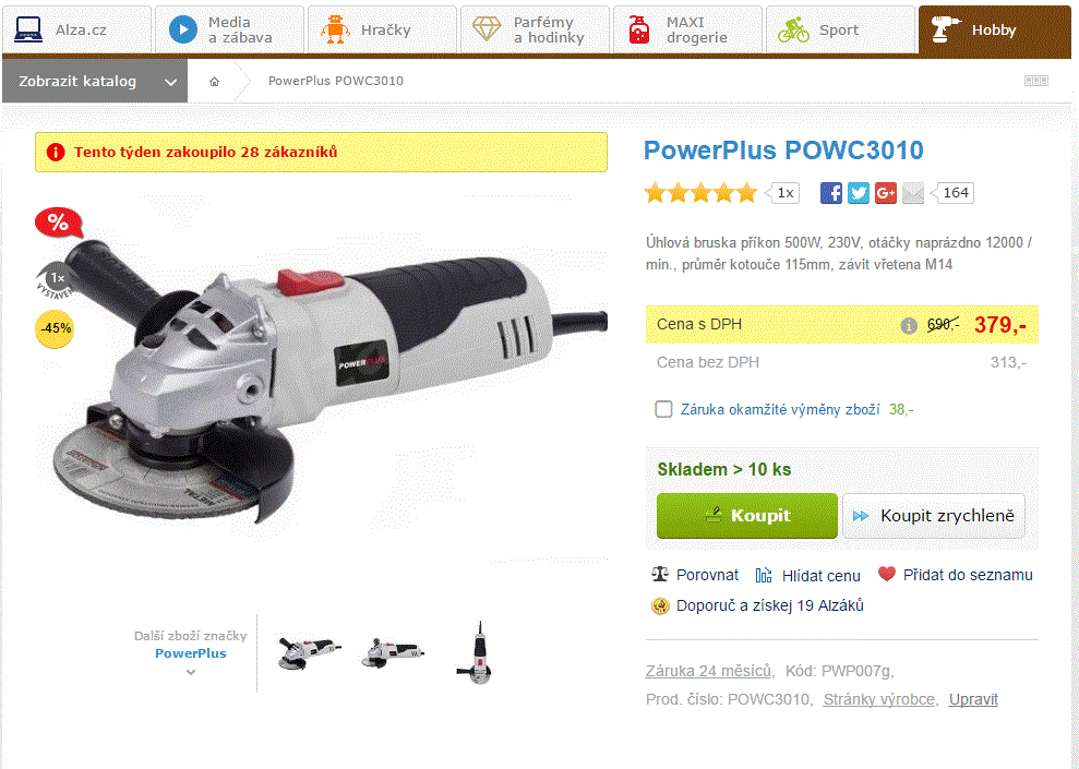 Úhlová bruska PowerPlus 500W