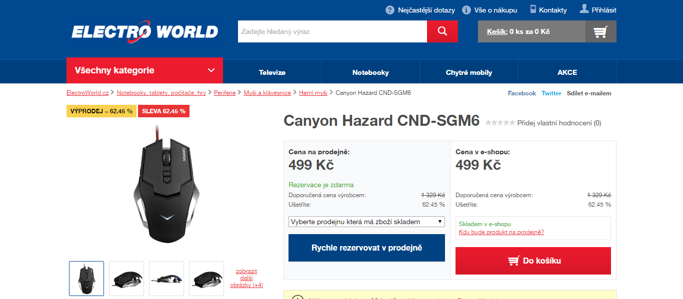 Herní myš Canyon CND-SGM6 