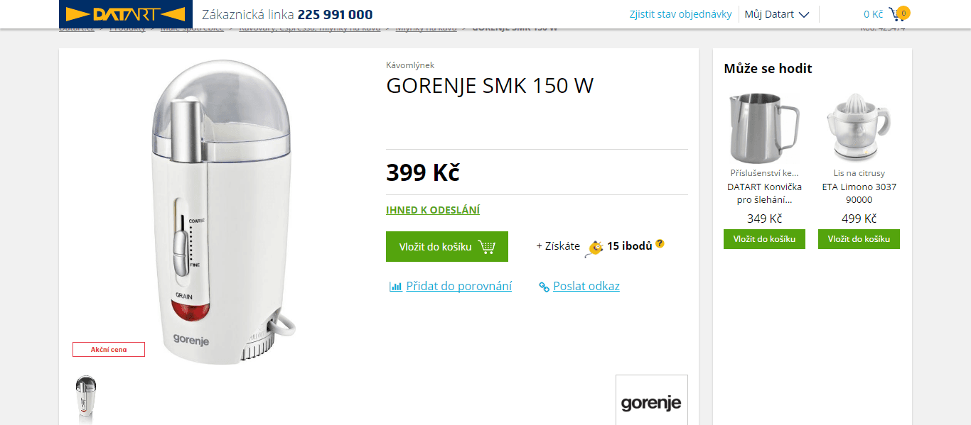 Kávomlýnek Gorenje SMK 150 B