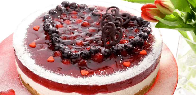 Pečený cheesecake ve tvaru srdce 