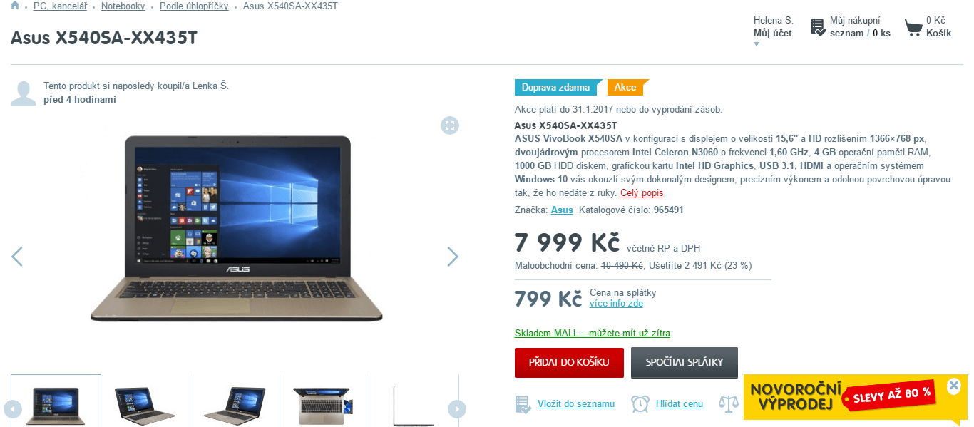 Asus, 2,48GHz, 4GB RAM, 15,6"