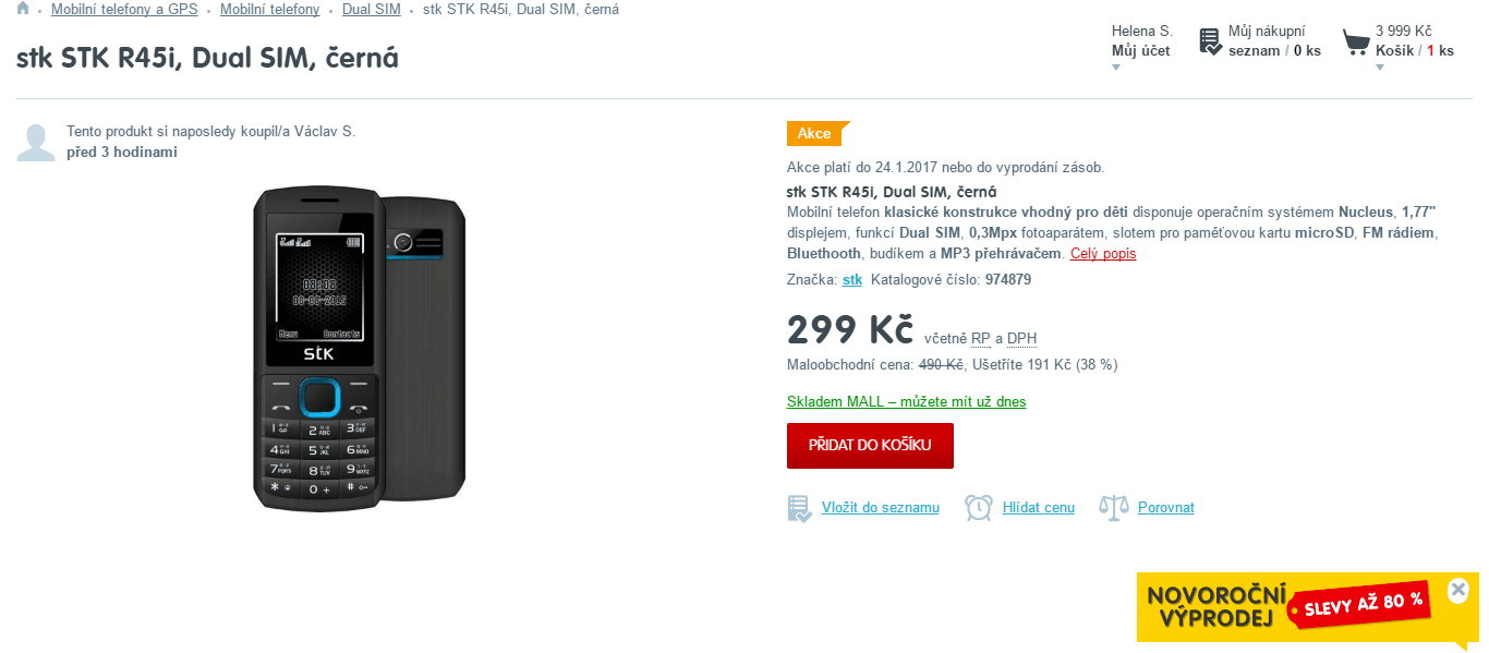 Klasický mobil STK R45i 