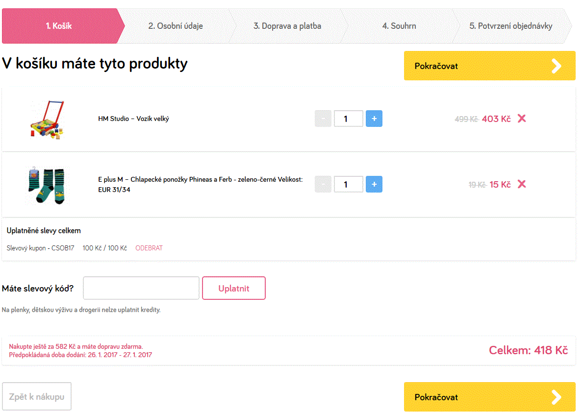 Dětský dřevěný vozík s kostkami