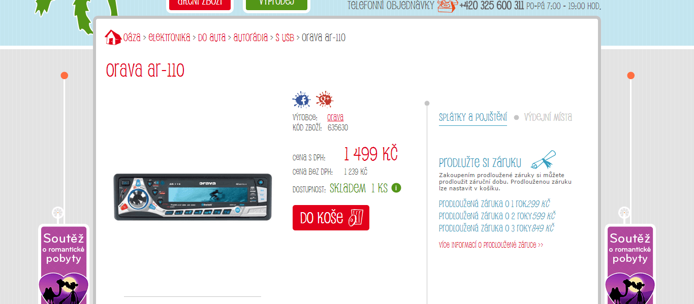 Autorádio Orava, CD, USB, bluetooth