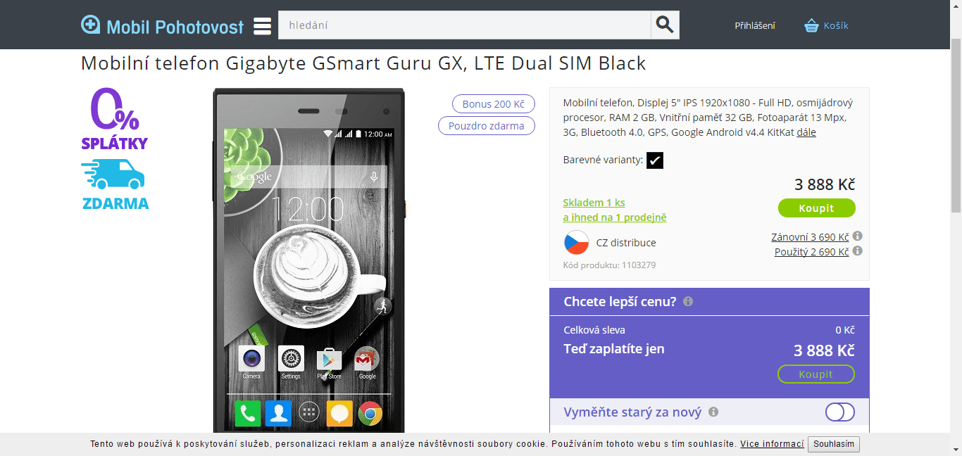 GigaByte, 8x 1,5GHz, 2GB RAM, 5", LTE