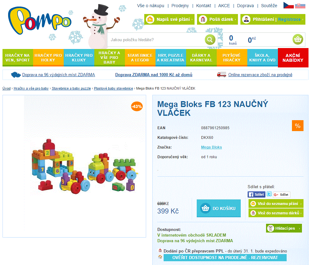 Mega Bloks Naučný vláček FB 123