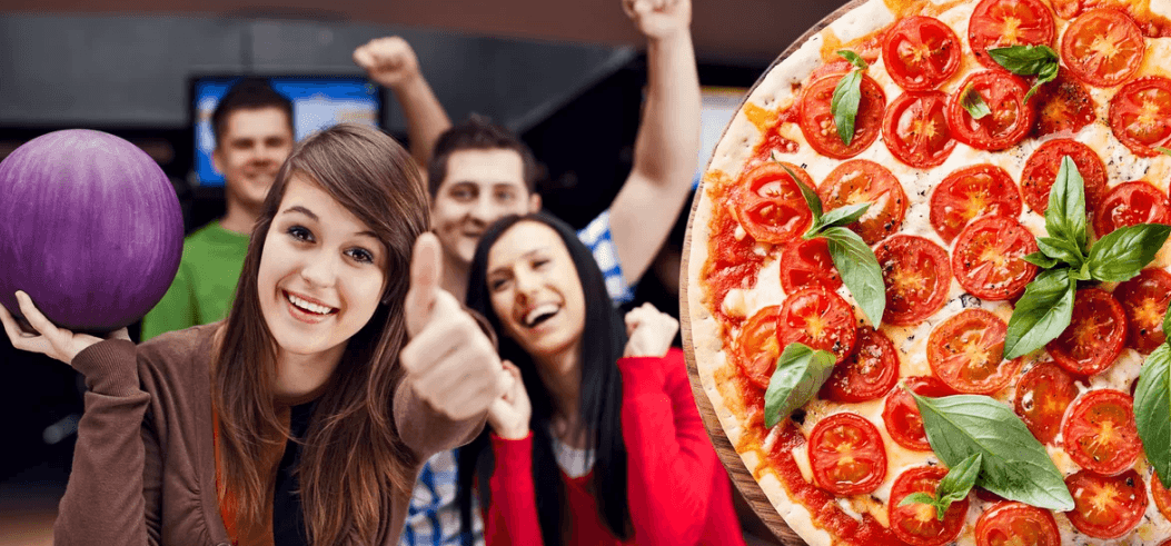 Pizza dle výběru a hodina bowlingu