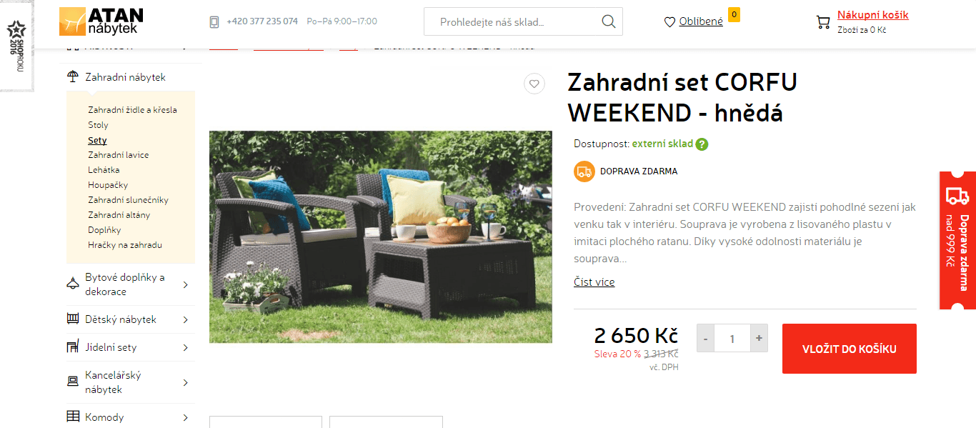 Velký výprodej zahradního nábytku