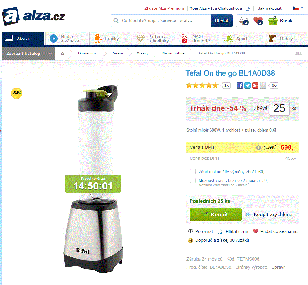 Smoothie mixér Tefal
