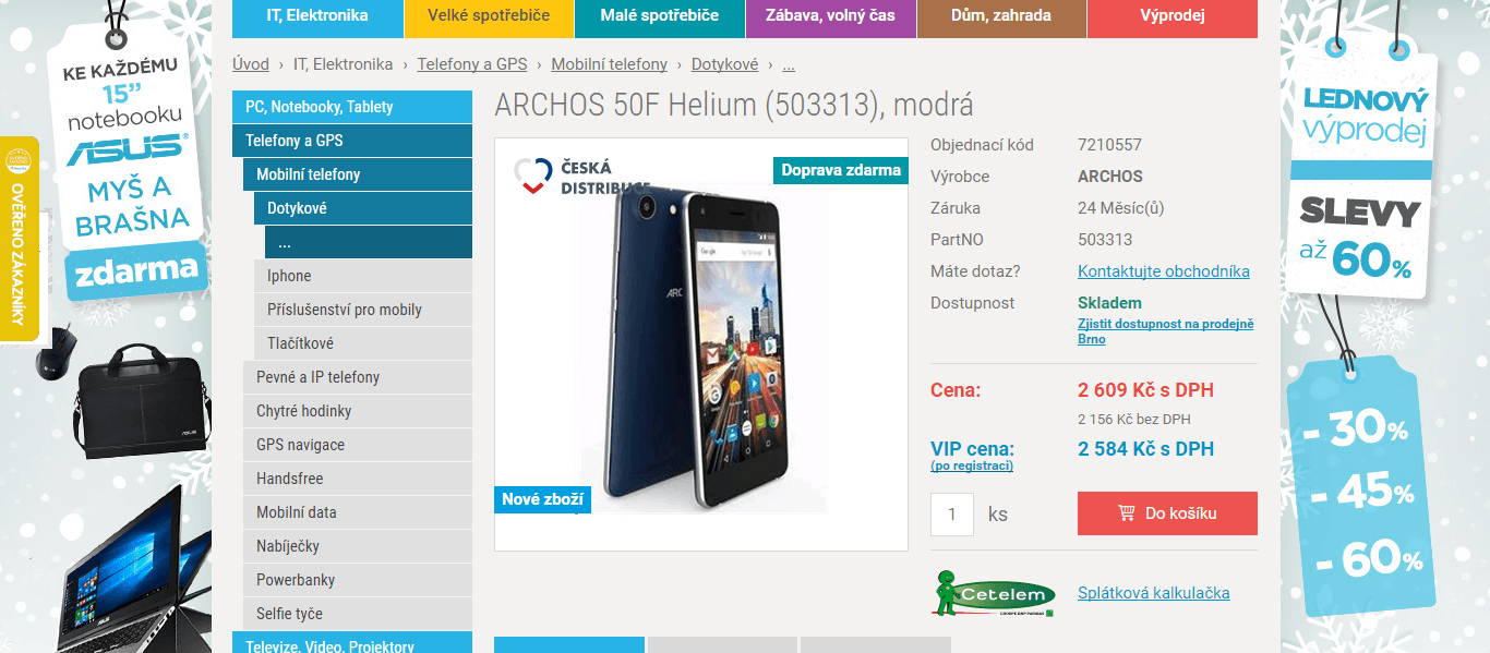 Archos, 4x 1,1GHz, 2GB RAM, 5", LTE