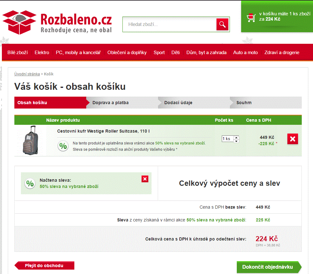 Cestovní kufr Westige Roller Suitcase, 110 l