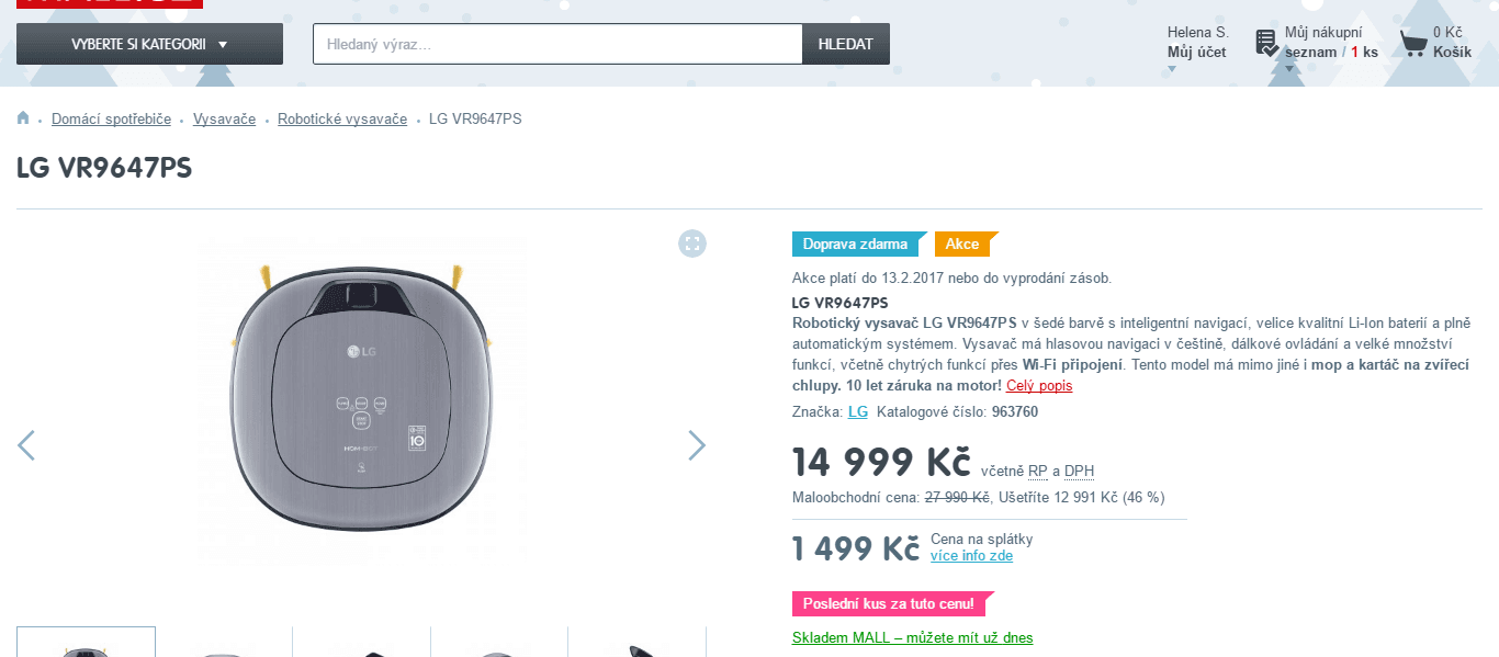 Robotický vysavač LG Hom-Bot
