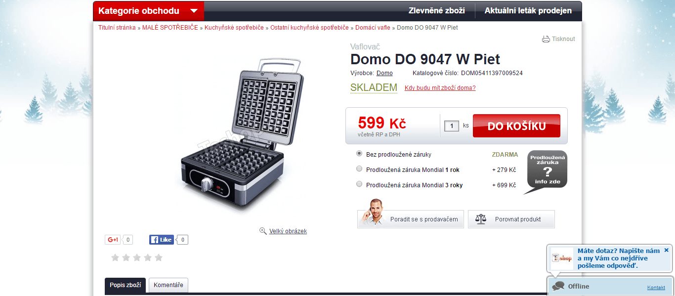 Vaflovač Domo Piet