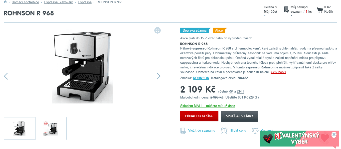 Pákové espresso ROHNSON R-968