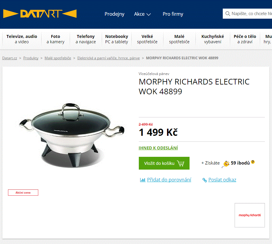 Elektrická WOK pánev Morphy Richards
