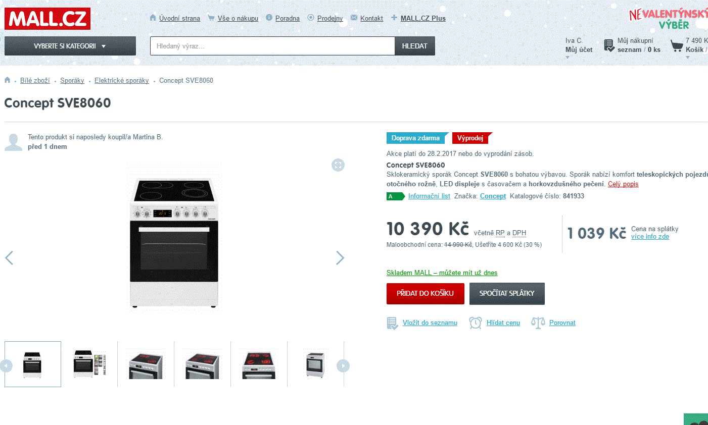 Sklokeramický sporák Concept SVE8060