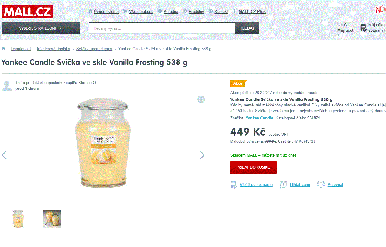 Yankee Candle Vanilla Frosting, 538g