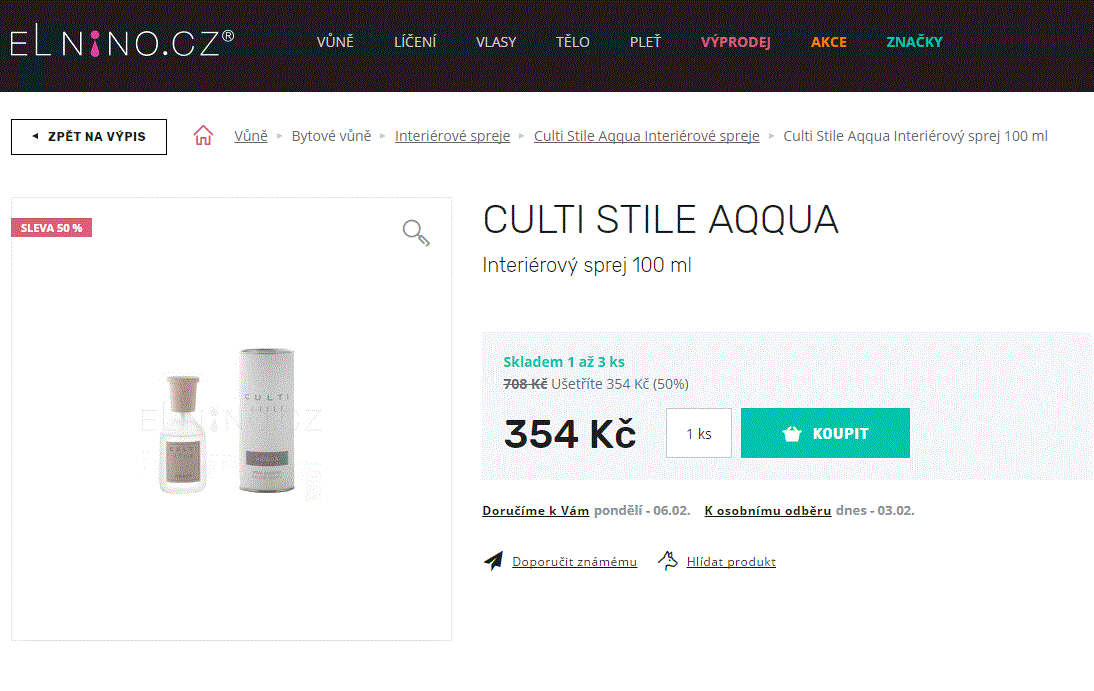 Culti Stile Aqqua Interiérový sprej 100 ml
