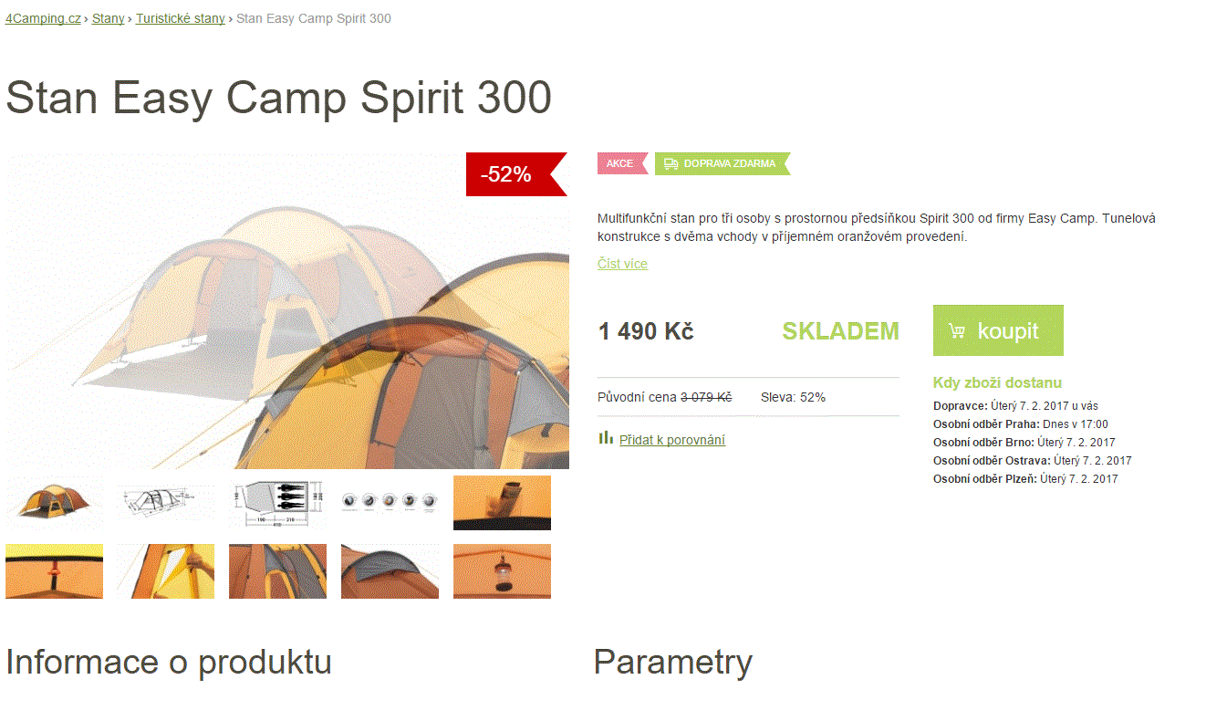 Stan Easy Camp Spirit 300, 3 osoby
