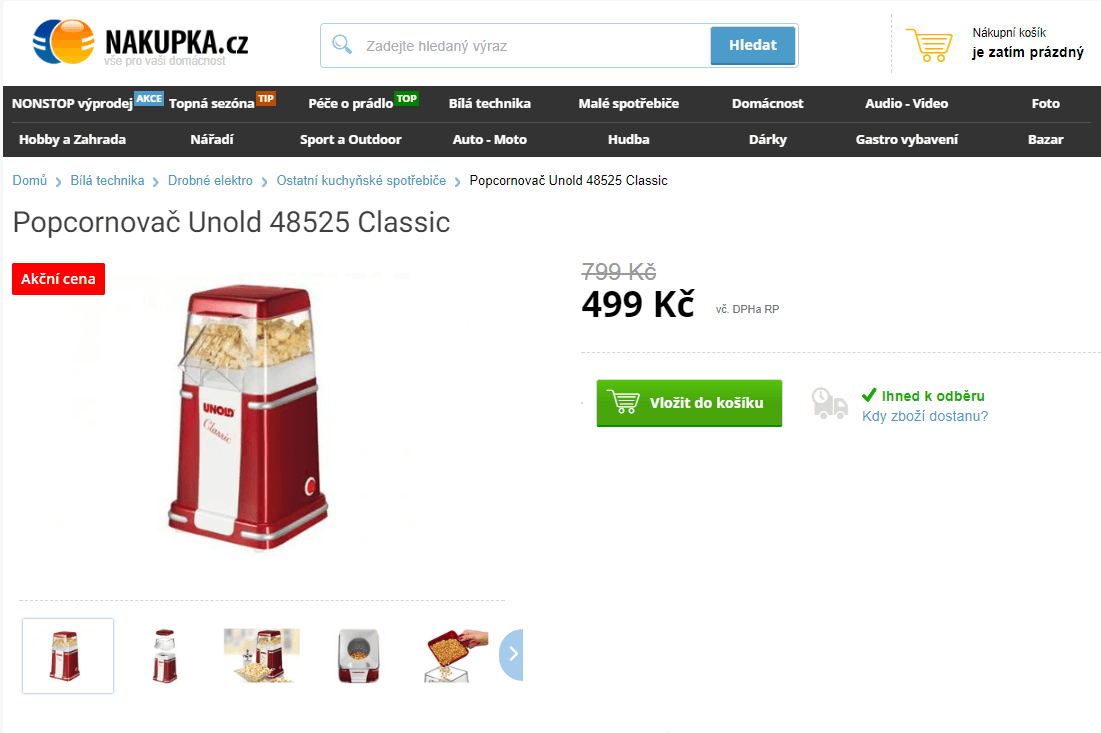 Popcornovač Unold 48525 Classic