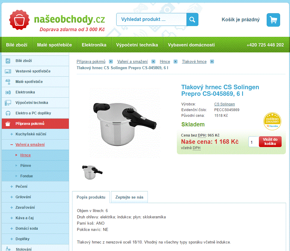 Tlakový hrnec Solingen 6 l