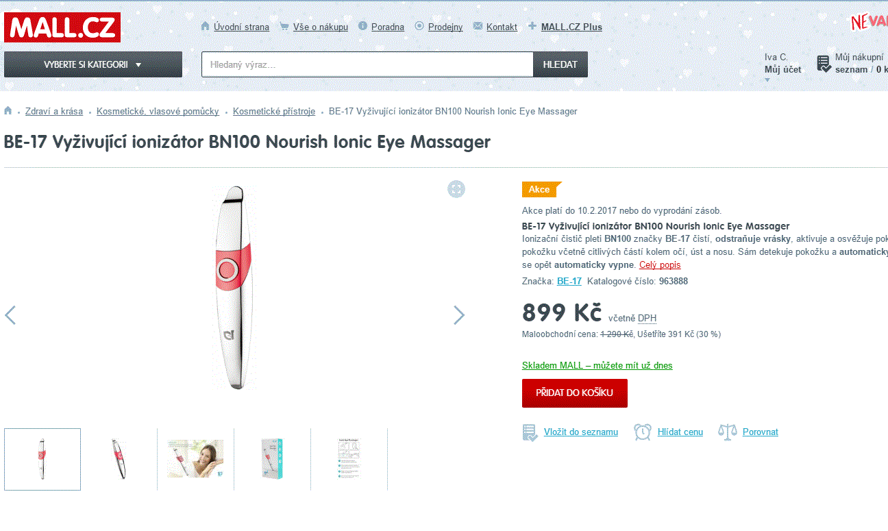 Ionizační čistič pleti BN100