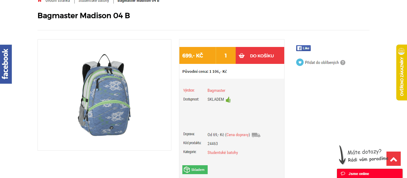 Batoh Bagmaster Madison, 30 l.