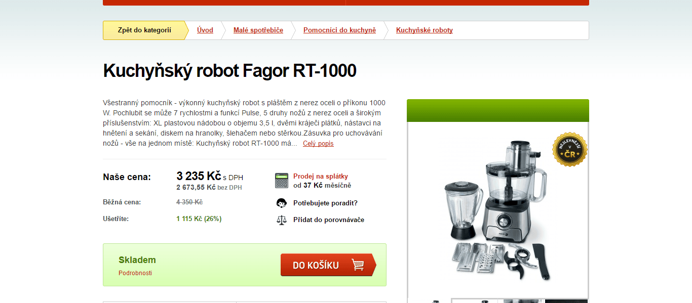Kuchyňský robot FAGOR RT 1000