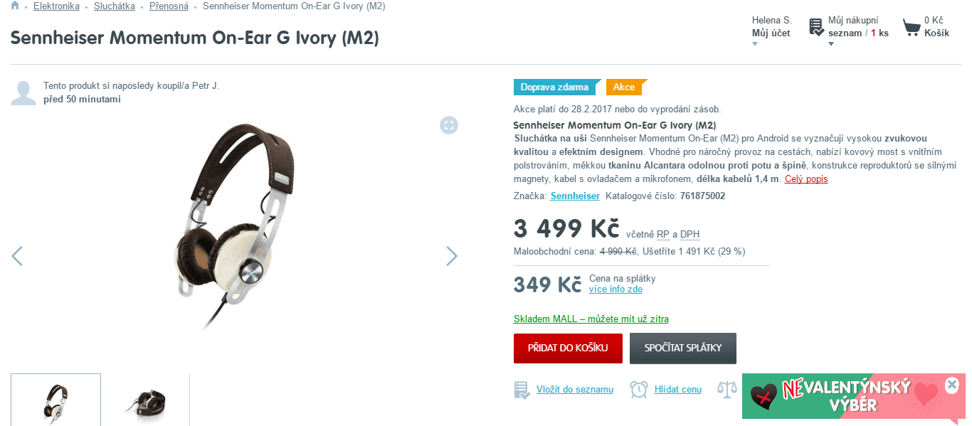 Sluchátka Sennheiser Momentum On-Ear G Ivory (M2)