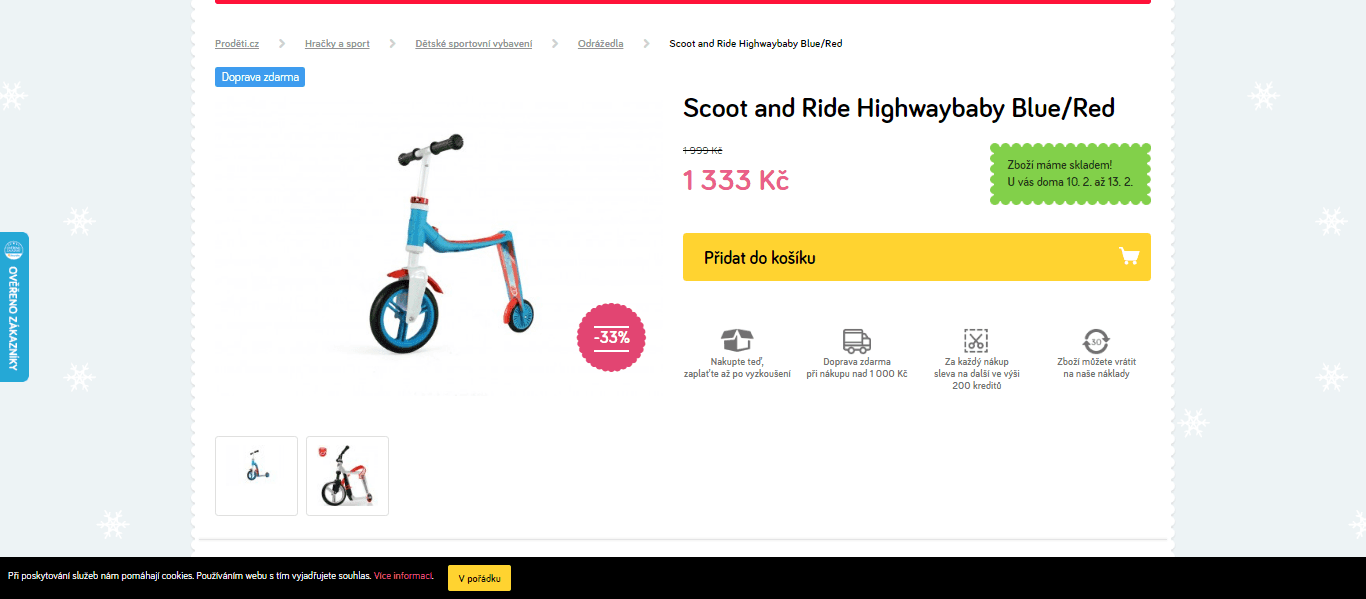 Koloběžka + odrážedlo v 1 - Scoot&Ride Highwaybaby