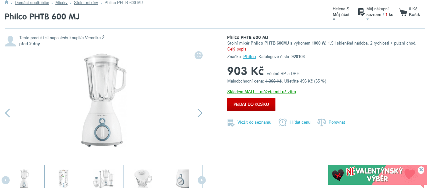 Multifunční mixér Philco, led, 1000W